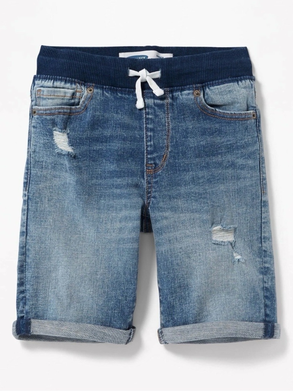 NEW Old Navy boys Shorts XL 12 14 16 stretch long pull on denim jean distressed